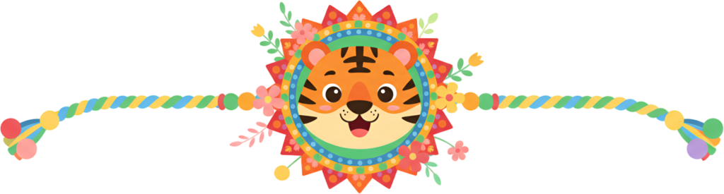 Integrate this traditional tiger Rakhi, a striking PNG illustration set in a mandala-style frame, ideal for cultural festival designs and vibrant digital graphics 1 - Integrate this traditional tiger Rakhi, a striking PNG illustration set in a mandala-style frame, ideal for cultural festival designs and vibrant digital graphics Free PNG Download
