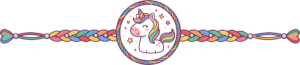 Cherish moments with this sweet unicorn Rakhii, a charming PNG illustration in a starry frame with heart and pearl beads for magical digital projects