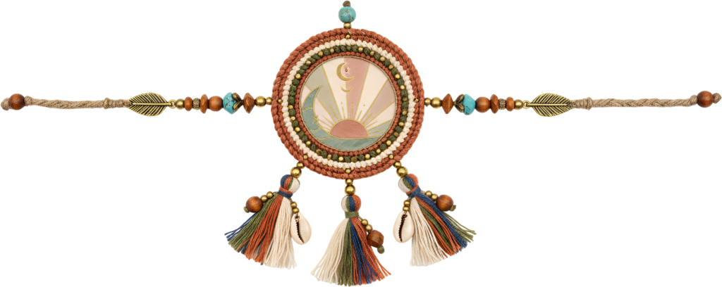 Unleash creativity with this boho-chic celestial Rakhi PNG illustration, ideal for Raksha Bandhan digital assets 1 - Unleash creativity with this boho-chic celestial Rakhi PNG illustration, ideal for Raksha Bandhan digital assets Free PNG Download