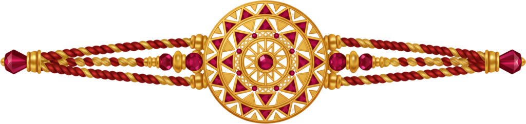 Presenting a luxurious gold ruby Rakhi PNG illustration, perfect for Raksha Bandhan premium digital designs 1 - Presenting a luxurious gold ruby Rakhi PNG illustration, perfect for Raksha Bandhan premium digital designs Free PNG Download