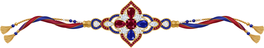 - Captivate audiences with this luxurious red blue Rakhi PNG illustration, perfect for Raksha Bandhan opulent digital design assets Free PNG Download