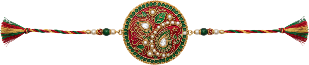 - Secure your elegant paisley enamel Rakhi PNG illustration, ideal for Raksha Bandhan traditional design elements Free PNG Download