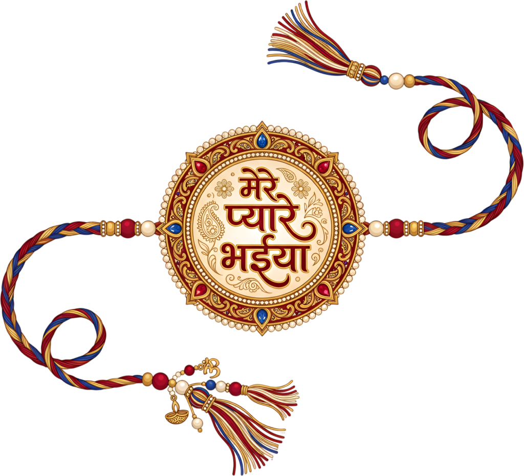 Utilize this ornate 'Mere Pyare Bhaiya' Rakhi PNG illustration, perfect for Raksha Bandhan traditional design assets 1 - Utilize this ornate 'Mere Pyare Bhaiya' Rakhi PNG illustration, perfect for Raksha Bandhan traditional design assets Free PNG Download