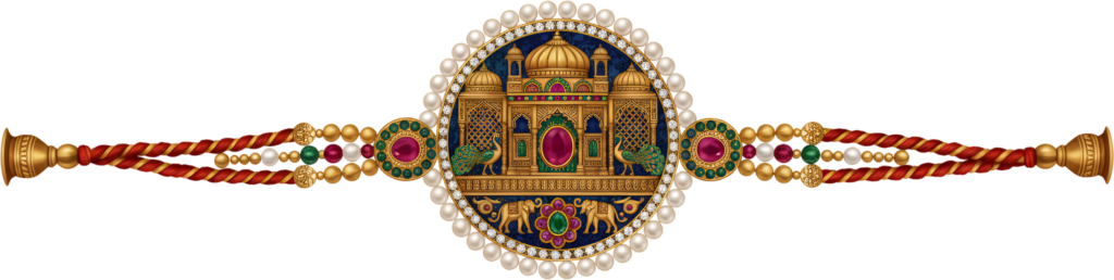 - Showcase your Raksha Bandhan spirit with this majestic temple-inspired Rakhi PNG illustration, ideal for sacred digital projects Free PNG Download
