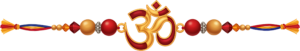 Incorporate the sacred Om symbol with this vibrant Rakhi illustration, a versatile PNG ideal for spiritual Raksha Bandhan digital products