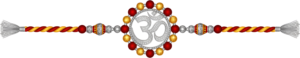 Enhance your Raksha Bandhan collection with this dazzling Om Rakhi illustration, a sparkling PNG for premium digital design projects