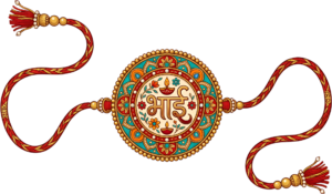 Present festive cheer for Raksha Bandhan with this charming ‘Bhai’ Rakhi illustration, a colorful PNG for joyful digital marketing content