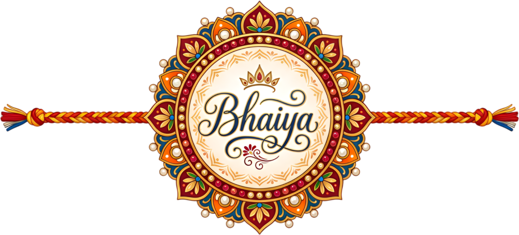 Convey genuine affection for Raksha Bandhan with this elegant 'Bhaiya' Rakhi illustration, a crowned PNG for regal digital presentations 1 - Convey genuine affection for Raksha Bandhan with this elegant 'Bhaiya' Rakhi illustration, a crowned PNG for regal digital presentations Free PNG Download