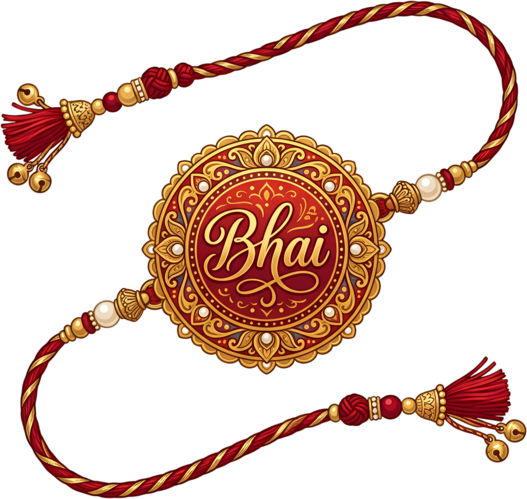- Launch premium Raksha Bandhan campaigns using this sophisticated 'Bhai' Rakhi illustration, a golden-framed PNG for high-end digital assets Free PNG Download