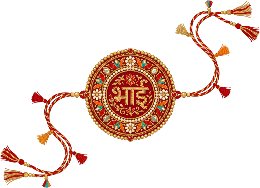 Experience cultural richness for Raksha Bandhan with this intricate 'Bhai' Rakhi illustration, a vibrant PNG for authentic digital creations 1 - Experience cultural richness for Raksha Bandhan with this intricate 'Bhai' Rakhi illustration, a vibrant PNG for authentic digital creations Free PNG Download