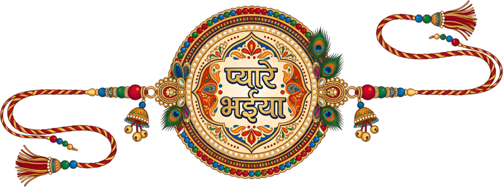 - Capture traditional beauty for Raksha Bandhan with this exquisite 'Pyare Bhaiya' Rakhi illustration, a peacock-themed PNG for elegant designs Free PNG Download