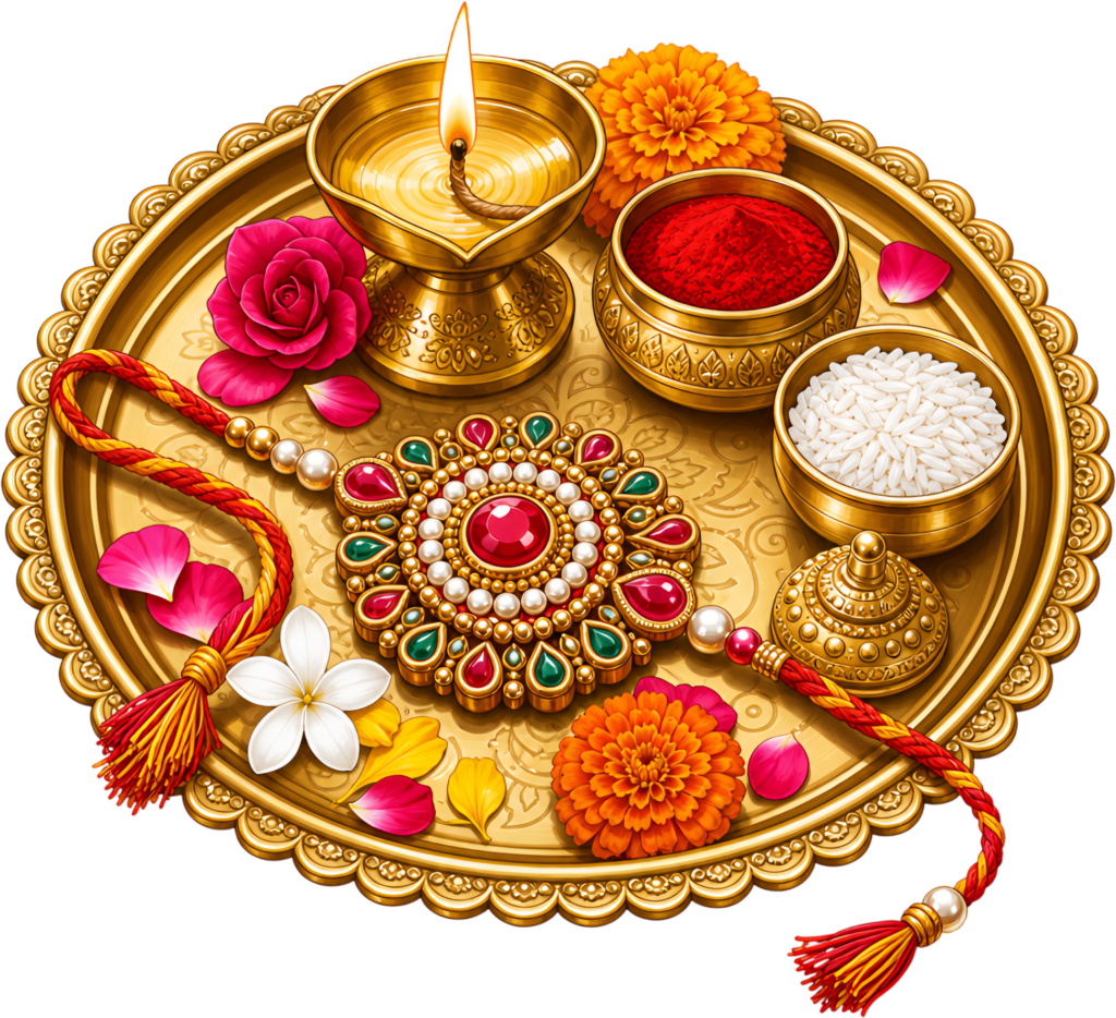 Develop high-quality traditional Raksha Bandhan Rakhi thali illustration in PNG format for diverse digital design projects 1 - Develop high-quality traditional Raksha Bandhan Rakhi thali illustration in PNG format for diverse digital design projects Free PNG Download