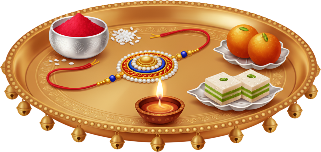 - Experience the joy of Raksha Bandhan with this charming Rakhi thali illustration, a perfect PNG for celebratory digital artwork Free PNG Download