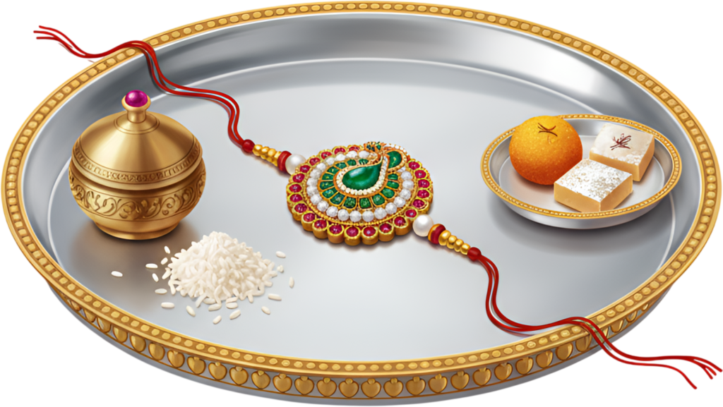 Acquire an elegant Raksha Bandhan Rakhi thali illustration in PNG format, ideal for professional digital design and printing needs 1 - Acquire an elegant Raksha Bandhan Rakhi thali illustration in PNG format, ideal for professional digital design and printing needs Free PNG Download