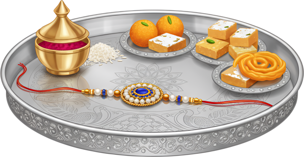 Explore our stunning Raksha Bandhan Rakhi thali illustration in PNG format, perfect for bespoke digital artwork and creative projects 1 - Explore our stunning Raksha Bandhan Rakhi thali illustration in PNG format, perfect for bespoke digital artwork and creative projects Free PNG Download