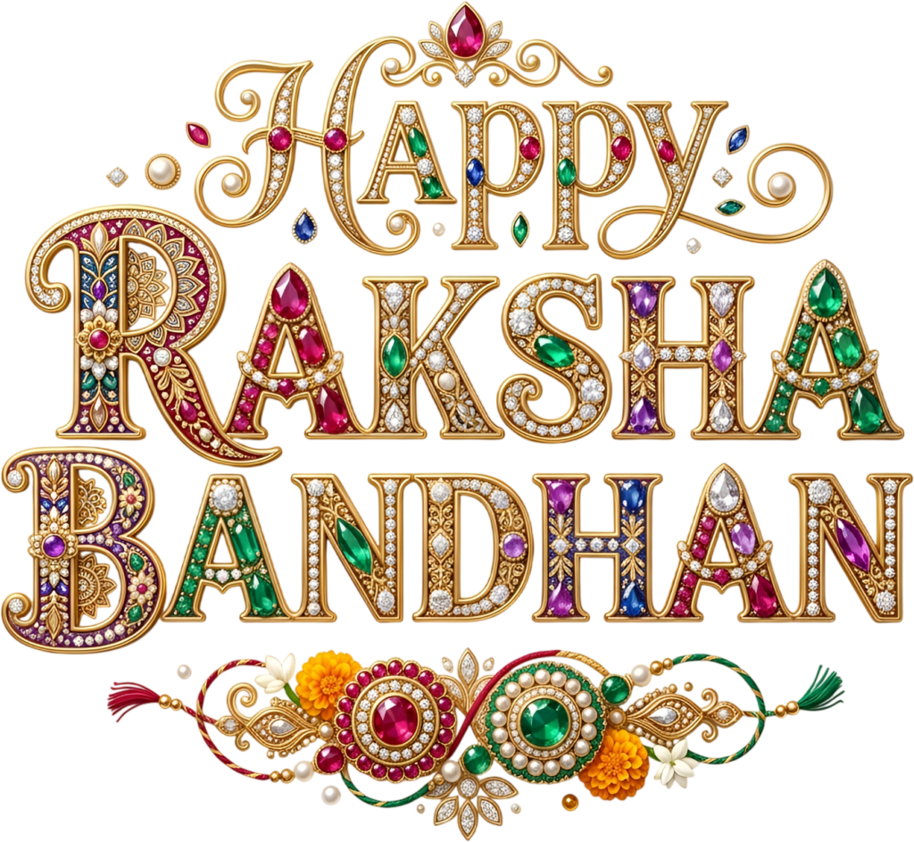 Stunning Raksha Bandhan Calligraphy, a Regal Gemstone PNG Illustration Design 1 - Stunning Raksha Bandhan Calligraphy, a Regal Gemstone PNG Illustration Design Free PNG Download