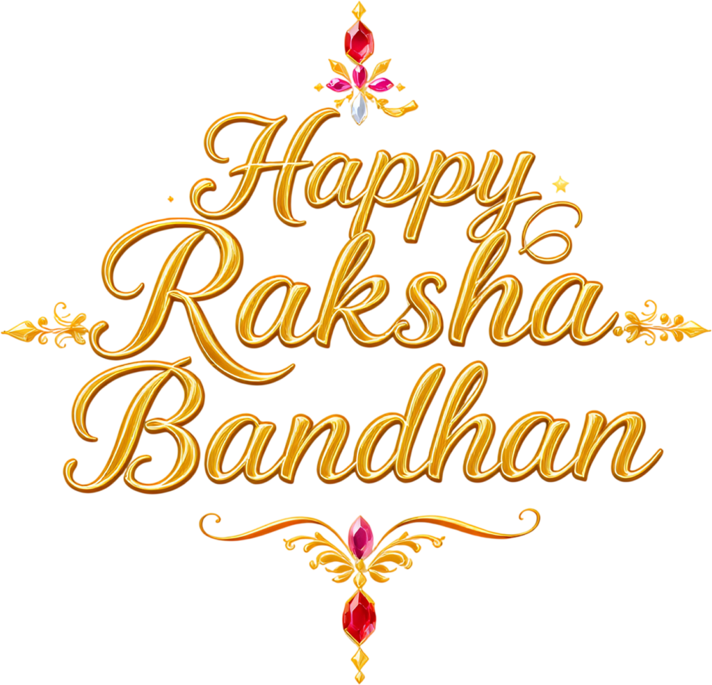 Golden Cursive Raksha Bandhan Design, a Sparkling Festival PNG Illustration 1 - Golden Cursive Raksha Bandhan Design, a Sparkling Festival PNG Illustration Free PNG Download