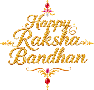 Golden Cursive Raksha Bandhan Design, a Sparkling Festival PNG Illustration