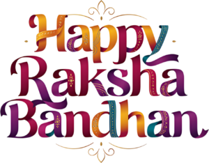 Ornate Ribbon Raksha Bandhan Design, a Multicolored Festive PNG Illustration