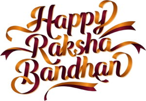 Flowing Ribbon Raksha Bandhan Script, a Warm Toned Festive PNG Illustration