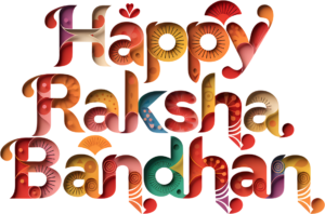 Stylized Raksha Bandhan Calligraphy, a Vibrant Layered PNG Illustration