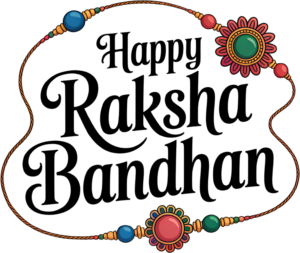 Decorative Raksha Bandhan Script, a Circular Rakhi Border PNG Illustration
