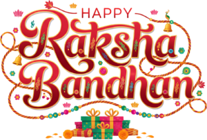 Grand Raksha Bandhan Typography, a Festive Gift Laden PNG Illustration