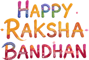 Embroidered Style Raksha Bandhan Text, a Unique Textured PNG Illustration