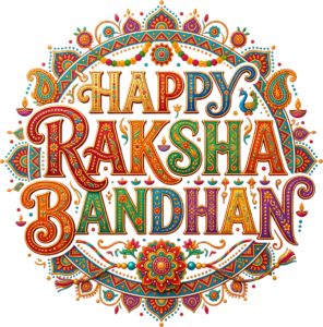 Intricate Raksha Bandhan Calligraphy, a Detailed Mandala PNG Illustration
