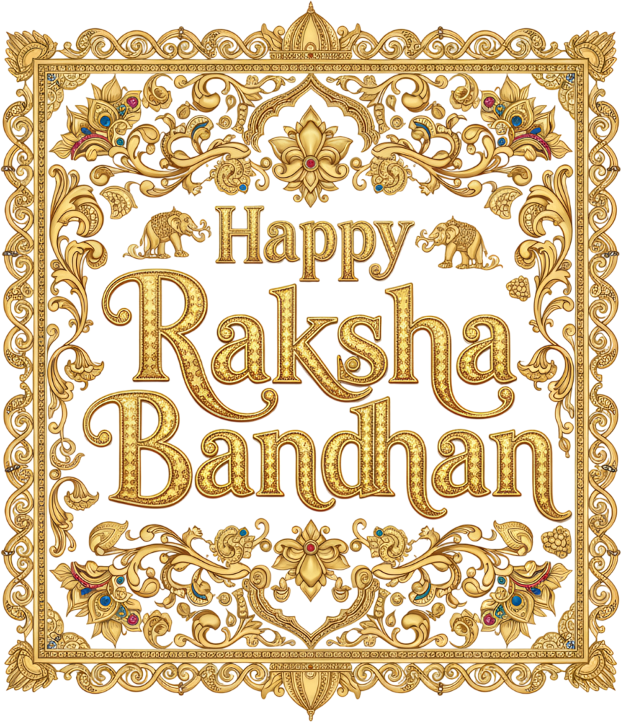 Ornate Golden Raksha Bandhan Frame, a Majestic Elephant PNG Illustration 1 - Ornate Golden Raksha Bandhan Frame, a Majestic Elephant PNG Illustration Free PNG Download