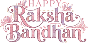 Pastel Raksha Bandhan Typography, a Delicate Floral PNG Illustration