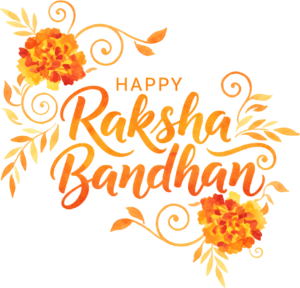 Watercolor Raksha Bandhan Script, a Gentle Floral PNG Illustration