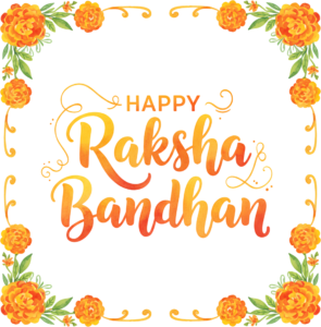 Framed Raksha Bandhan Wishes, a Square Floral PNG Illustration