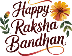 Cheerful Raksha Bandhan Message, a Sunny Flower PNG Illustration