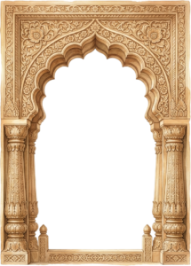 Grand Multi-Story Royal Palace Facade with Ornate Balconies and Arched Entrance PNG