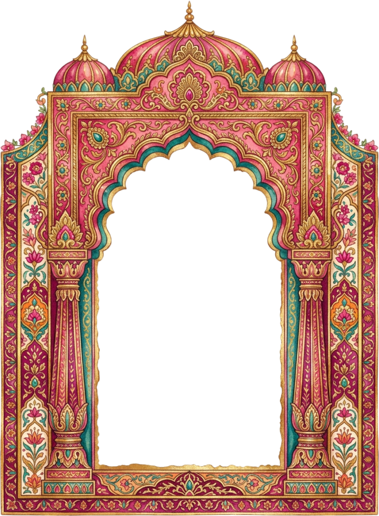 Traditional Pink and Gold Royal Palace Archway with Intricate Floral Borders PNG 1 - Traditional Pink and Gold Royal Palace Archway with Intricate Floral Borders PNG Free PNG Download
