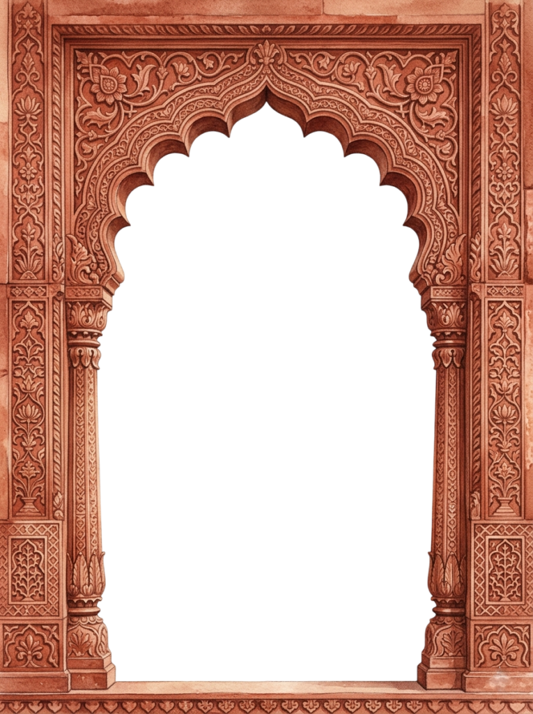 Traditional Rajasthani Palace Window Frame with Intricate Jali Work and Floral Art PNG 1 - Traditional Rajasthani Palace Window Frame with Intricate Jali Work and Floral Art PNG Free PNG Download