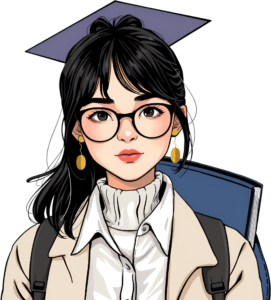 Inspire success using this intellectual young female graduate student, wearing a graduation cap, glasses, backpack, and book, a prestigious PNG illustration