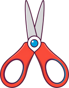 Cut with precision using these iconic red scissors, an indispensable tool for crafting and school projects Clipart PNG