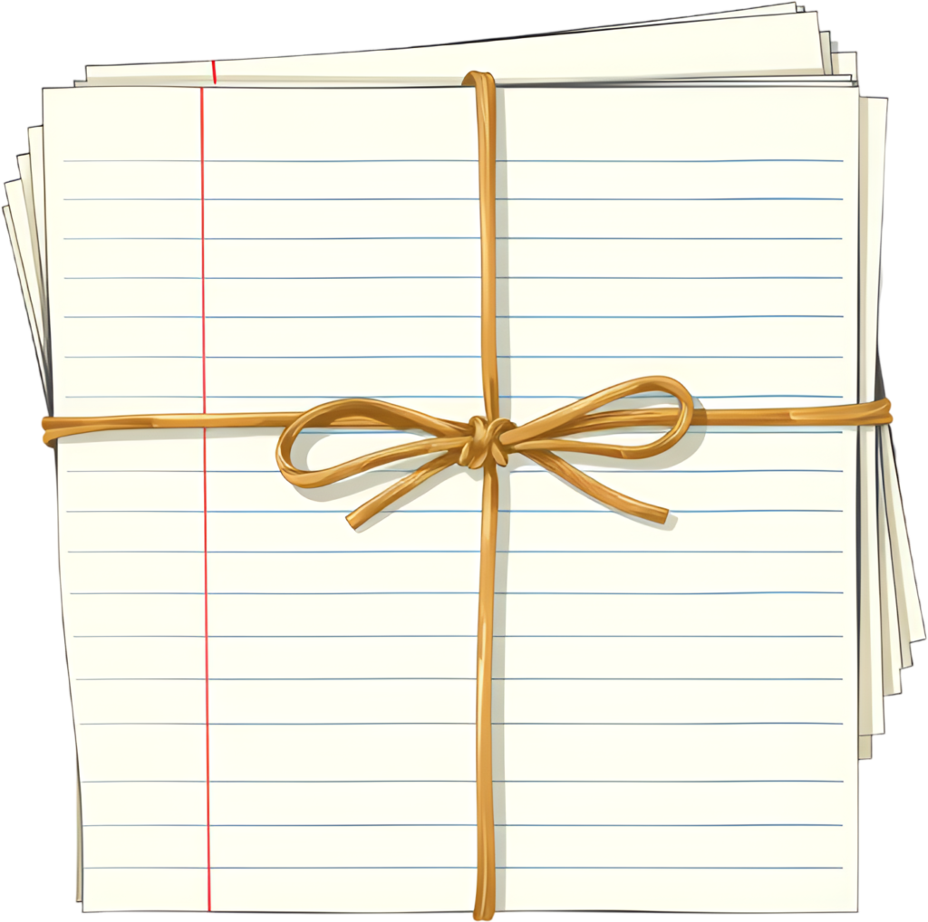 - Prepare for your next project with this neat stack of lined paper, securely tied with natural string Clipart PNG Free PNG Download