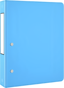 Efficiently store your important documents in this sturdy, bright blue ring binder Clipart PNG