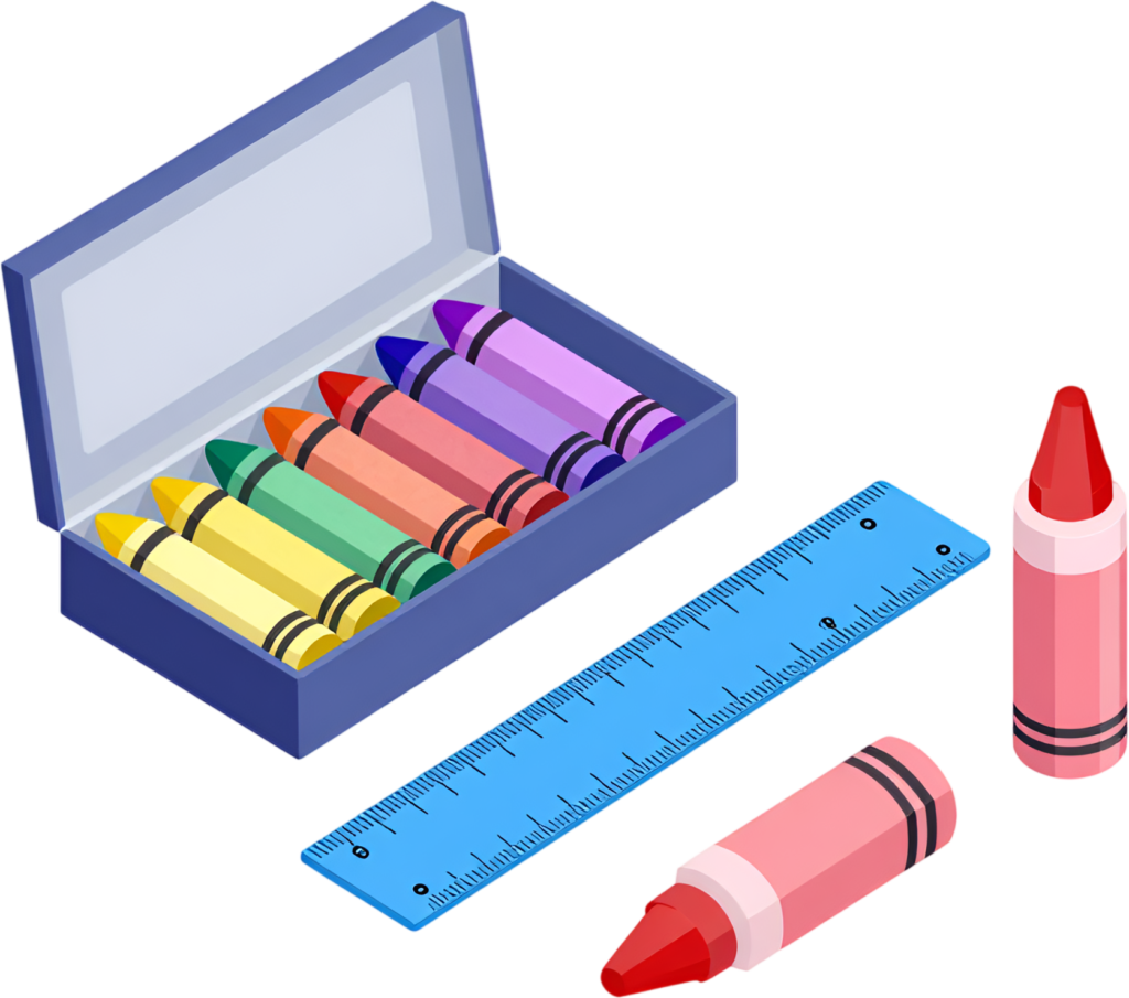 Ignite young imaginations with this essential set of crayons, a blue ruler, and two loose crayons Clipart PNG 1 - Ignite young imaginations with this essential set of crayons, a blue ruler, and two loose crayons Clipart PNG Free PNG Download