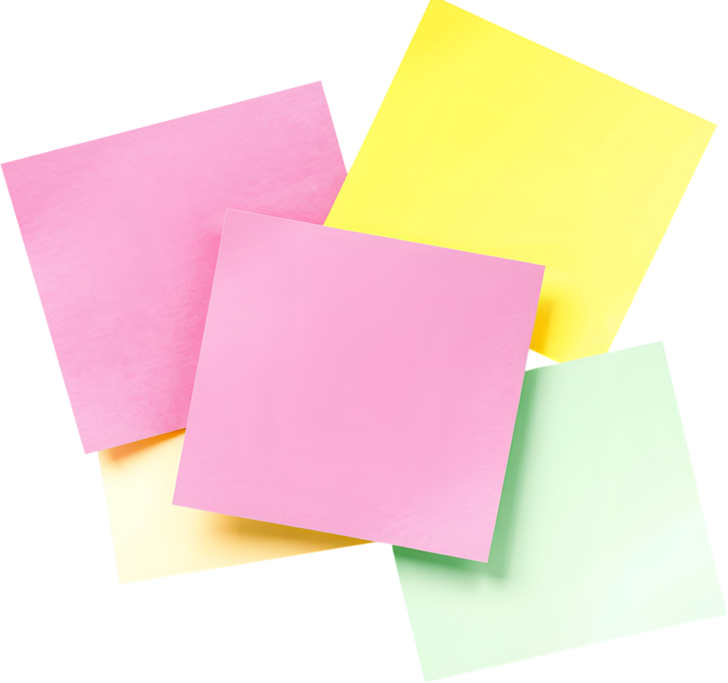 - Vibrant Stacked Sticky Notes PNG, a versatile Illustration element for Organizing and Reminders Free PNG Download