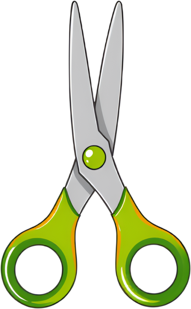 Practical Green Handled Scissors PNG, an essential crafting and school Illustration for creative projects 1 - Practical Green Handled Scissors PNG, an essential crafting and school Illustration for creative projects Free PNG Download