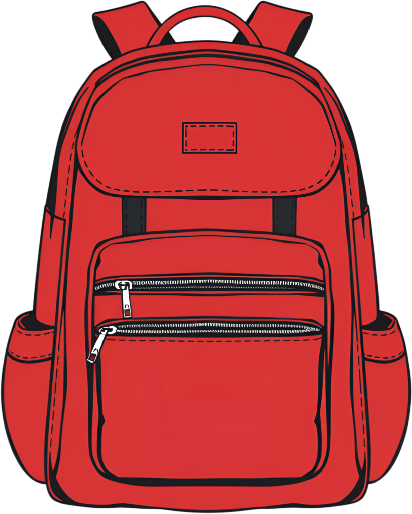 Vibrant Red School Backpack PNG, a stylish and practical Illustration for student everyday use 1 - Vibrant Red School Backpack PNG, a stylish and practical Illustration for student everyday use Free PNG Download