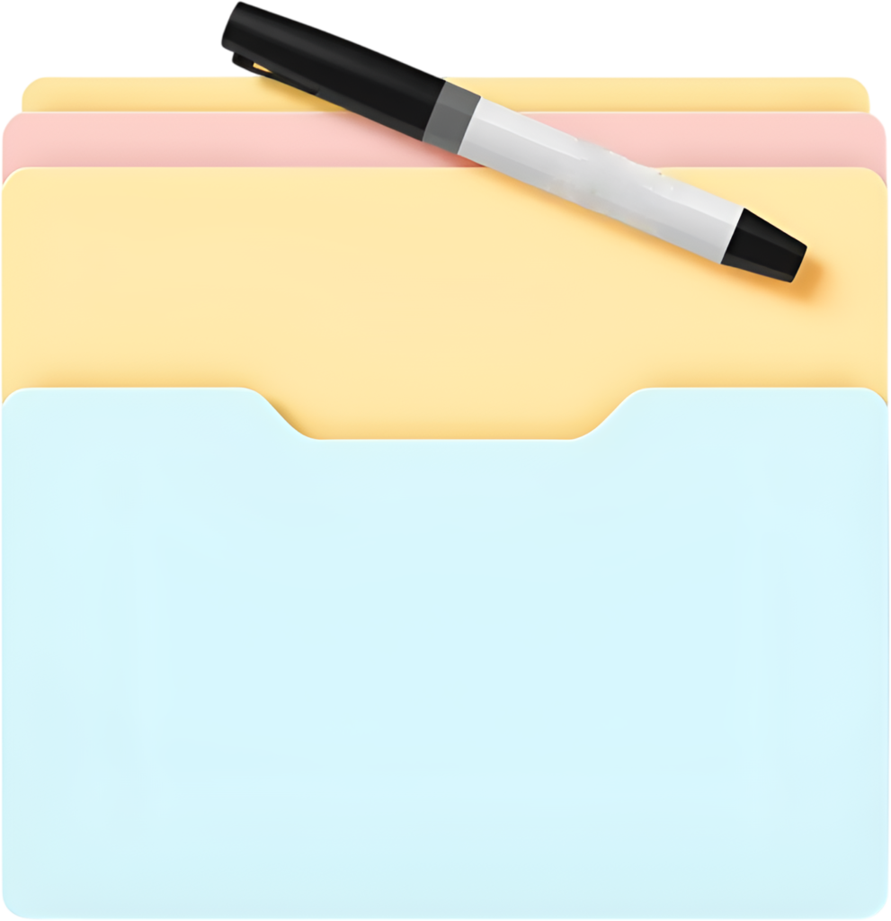 Pastel Colorful File Folders PNG, topped with a black marker, ideal for office or school Illustration 1 - Pastel Colorful File Folders PNG, topped with a black marker, ideal for office or school Illustration Free PNG Download