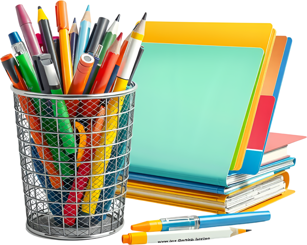 Vast Stationery and Folder Collection PNG, showcasing pens, pencils, and books in this Illustration 1 - Vast Stationery and Folder Collection PNG, showcasing pens, pencils, and books in this Illustration Free PNG Download