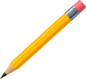 Standard Yellow Pencil PNG, featuring an iconic pink eraser, perfect for a drawing Illustration