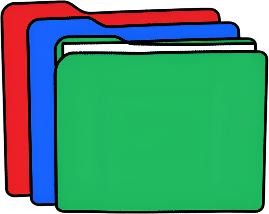 Bright Colorful File Folders PNG, neatly stacked, an organizational solution for office Illustration 1 - Bright Colorful File Folders PNG, neatly stacked, an organizational solution for office Illustration Free PNG Download