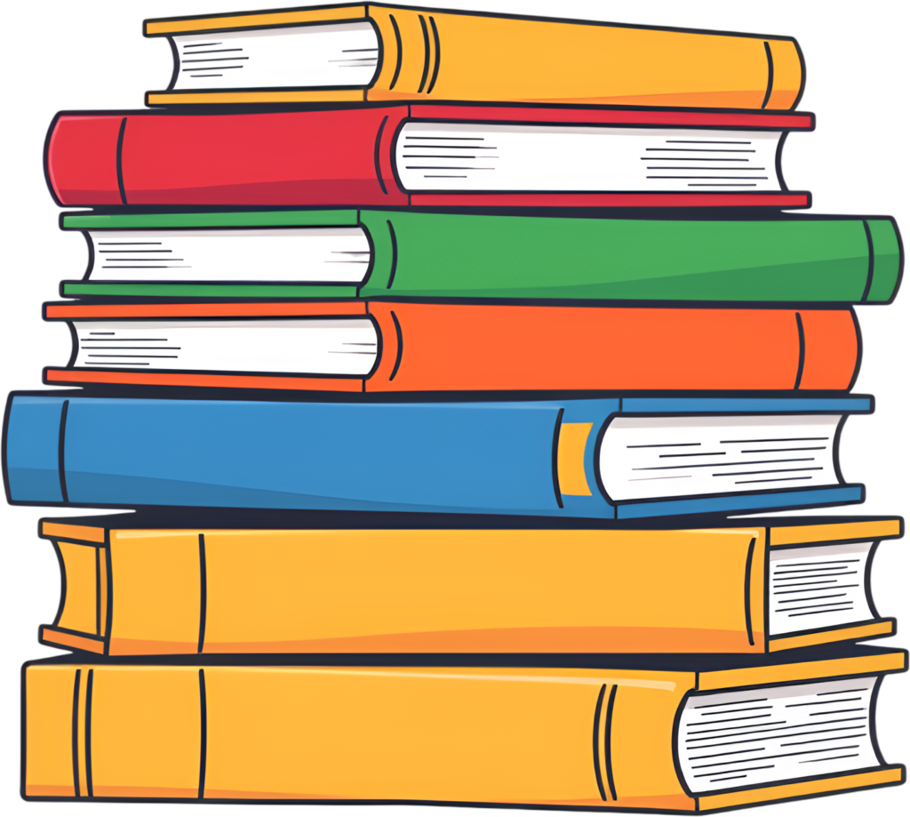 Showcasing a towering stack of colorful books, an iconic symbol of knowledge and education, presented as a versatile Illustration PNG Clipart 1 - Showcasing a towering stack of colorful books, an iconic symbol of knowledge and education, presented as a versatile Illustration PNG Clipart Free PNG Download